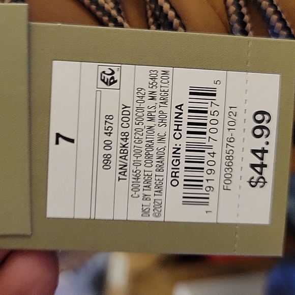 Goodfellow tan black waterproof duck boots lace up size 7 New w/tags MSRP…$45 - Picture 9 of 10